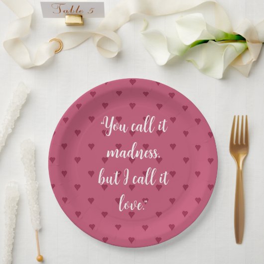 Assiettes en papier Cœurs Rouges (Mariage)