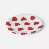 Assiettes en Papier Cœurs Rouges Amour  (Angle)