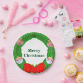 Assiettes en papier Couronne de Noël Monogramme 18 (Fête)