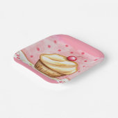 Assiettes en papier Cupcake Cerise  (Angulaire)