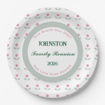 Assiettes en papier de 9 po pour réunion de famill