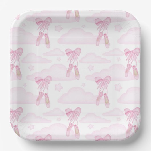 Assiettes en papier de ballet, fête de danse de ba (Recto)