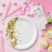Assiettes en papier de fête étoiles dorées (Fête)
