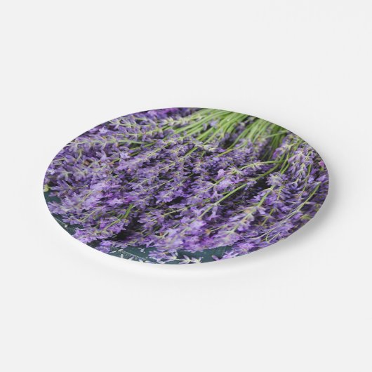 Assiettes en Papier de Lavande en Tiges (Angle)