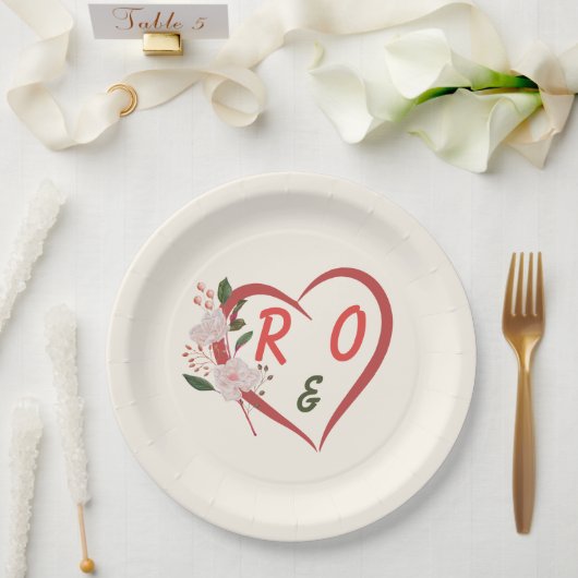 Assiettes en papier de mariage modifiables à Arche (Mariage)