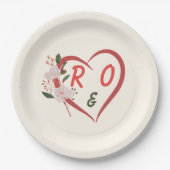 Assiettes en papier de mariage modifiables à Arche (Devant)