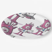 Assiettes en papier de monstres comptables violets (Angle)