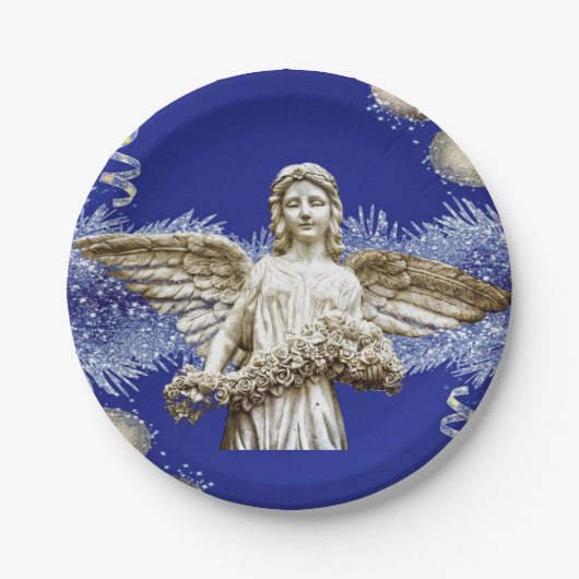 Assiettes en papier de Noël, Anges (Devant)
