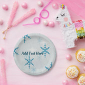 Assiettes en papier de Noël Flocons de neige Bling (Fête)