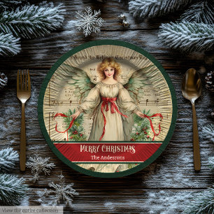 Assiettes en papier de Noël nostalgiques Élégante
