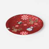 Assiettes en papier de Noël, Pingouin (Angle)