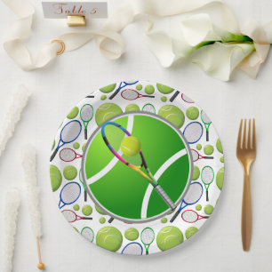 Assiettes en papier de tennis