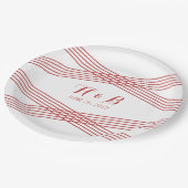 Assiettes en papier déco moderne rouge (Angle)