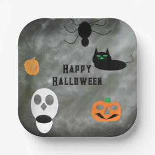 Assiettes en papier décoratives Halloween