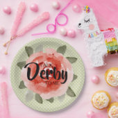 Assiettes en papier Derby à pois lime et rose roug (Fête)