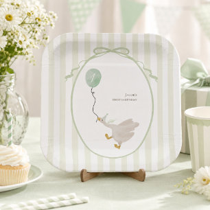 Assiettes en Papier Dinde Ridicule Vert Sauge
