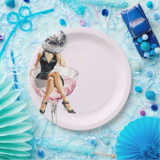 Assiettes en papier disco party (Fête)