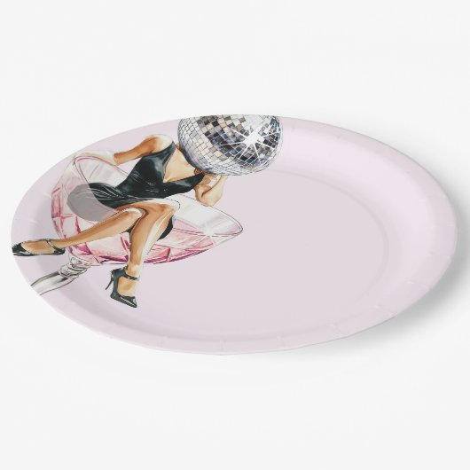 Assiettes en papier disco party (Angle)
