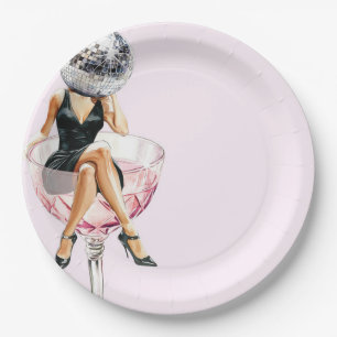 Assiettes en papier disco pour fête