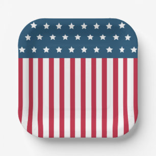 Assiettes en papier drapeau américain patriotique