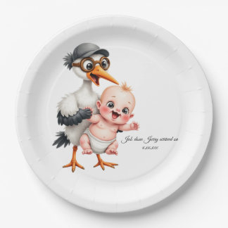 Assiettes en papier drôlement conçues pour baby sh