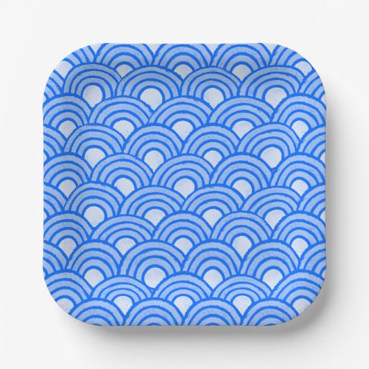 Assiettes en papier Écailles céruléennes (Recto)