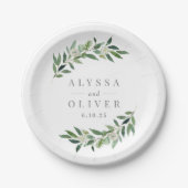 Assiettes en papier élégantes pour mariage avec fe (Devant)