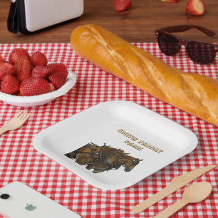 Assiettes en papier Équipe de chevaux de trait bel