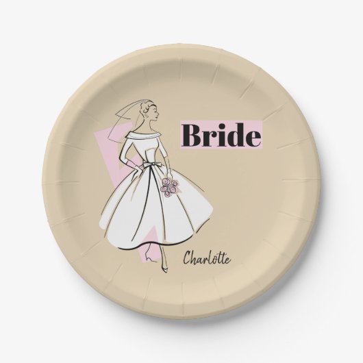 Assiettes en papier Fashion Bride Neutral Bride Na (Devant)