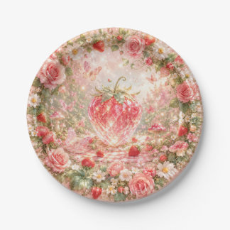 Assiettes en papier Fée de la fraise pour pique-ni