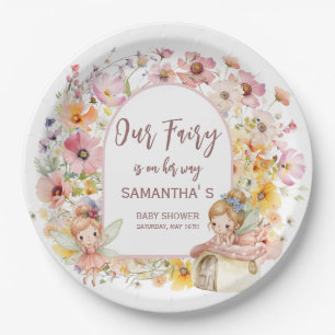Assiettes en papier Fée rêveuse pour Baby Shower