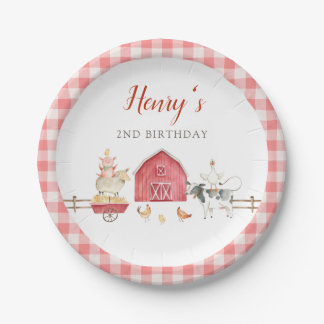 Assiettes en papier Fête d'anniversaire Animaux de
