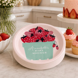 Assiettes en papier Fête de bébé Baies sucrées Fra
