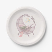 Assiettes en Papier Fête de Bébé Bohème Fille (Devant)