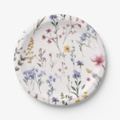 Assiettes en papier Fête de Bébé Fleur Sauvage (Devant)