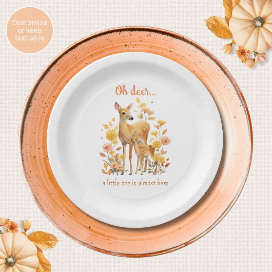Assiettes en Papier Fête de Bébé Oh Cerf Thème d'A