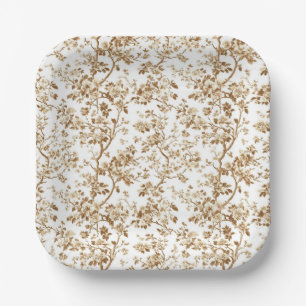 Assiettes en papier Fête de jardin Branches Fleur