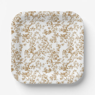 Assiettes en papier Fête de jardin motifs floraux
