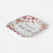 Assiettes en papier Fête de mariage Bohème Rose Fl (Angulaire)