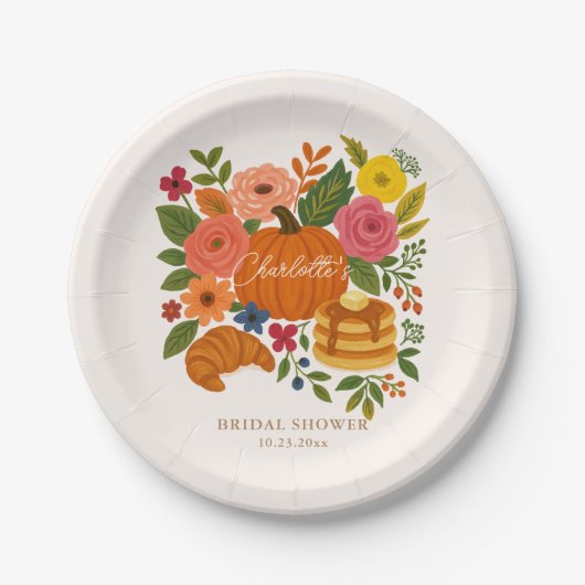 Assiettes en papier Fête de mariage Floral de citr (Devant)