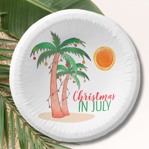 Assiettes en papier Fête des Palmiers Noël en Juil