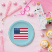 Assiettes en papier Fête patriotique Drapeau améri (Fête)