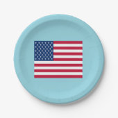 Assiettes en papier Fête patriotique Drapeau améri (Devant)