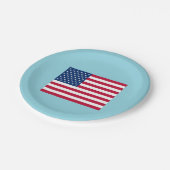 Assiettes en papier Fête patriotique Drapeau améri (Angle)