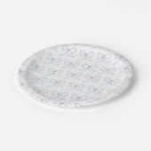 Assiettes en papier Fête Prénatale Ruban Bleu Coqu (Angle)