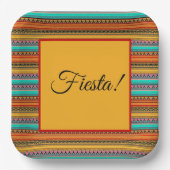 Assiettes en papier "Fiesta" à rayures aztèques (Recto)