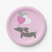 Assiettes en papier Fille rose pour Baby Shower te (Devant)