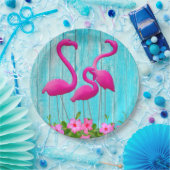 Assiettes en papier flamant rose (Fête)