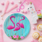 Assiettes en papier flamant rose (Fête)