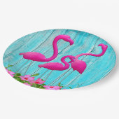Assiettes en papier flamant rose (Angle)